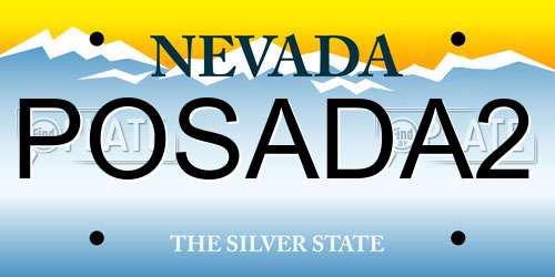 POSADA2 Nevada License Plate