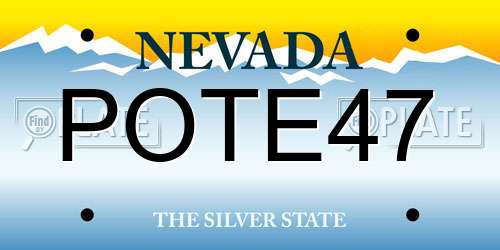 POTE47 Nevada License Plate
