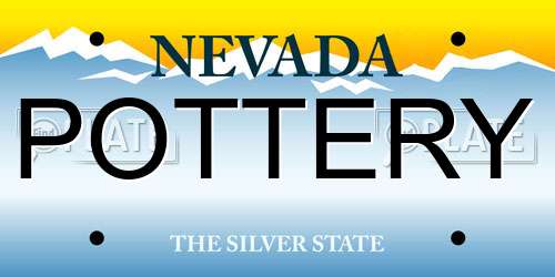 POTTERY Nevada License Plate