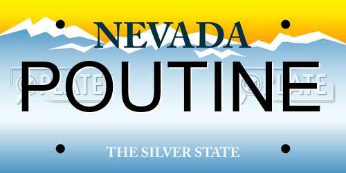 POUTINE Nevada License Plate