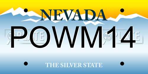 POWM14 Nevada License Plate