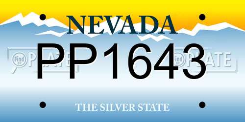 PP1643 Nevada License Plate
