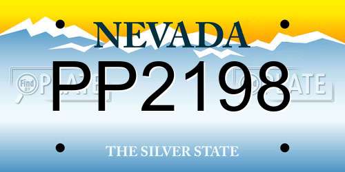 PP2198 Nevada License Plate