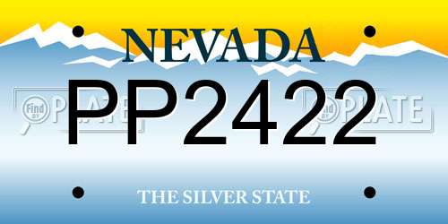 PP2422 Nevada License Plate