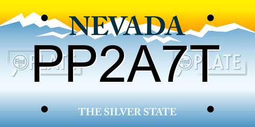 PP2A7T Nevada License Plate
