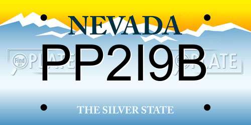 PP2I9B Nevada License Plate