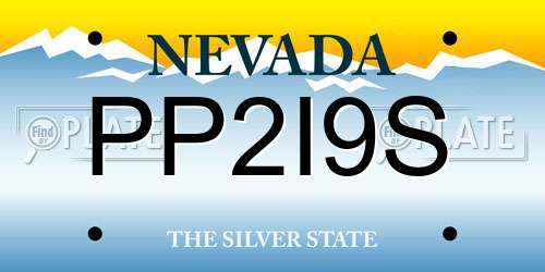 PP2I9S Nevada License Plate