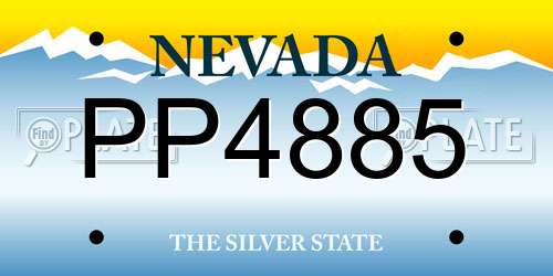 PP4885 Nevada License Plate