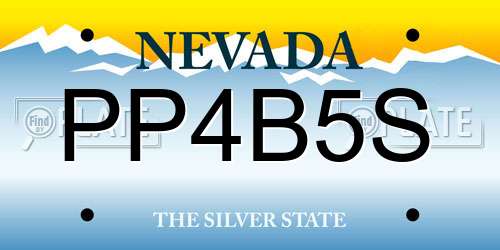 PP4B5S Nevada License Plate