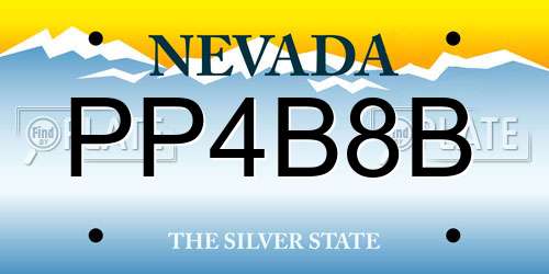 PP4B8B Nevada License Plate