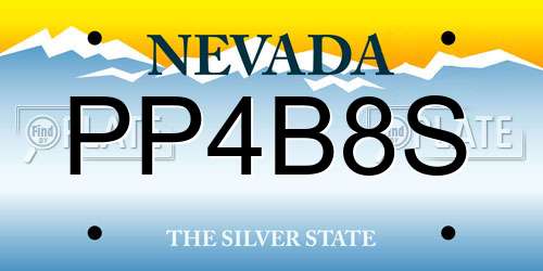 PP4B8S Nevada License Plate