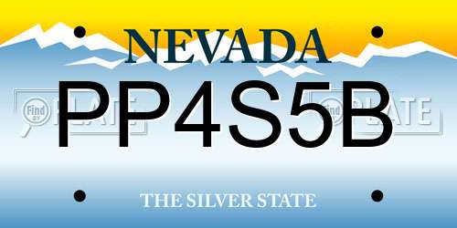 PP4S5B Nevada License Plate