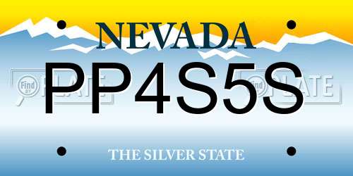 PP4S5S Nevada License Plate