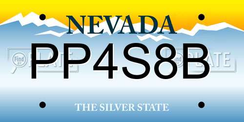 PP4S8B Nevada License Plate
