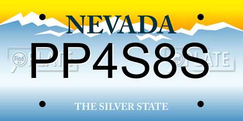 PP4S8S Nevada License Plate
