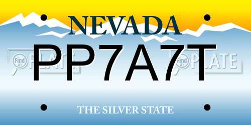 PP7A7T Nevada License Plate