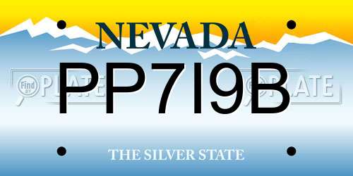 PP7I9B Nevada License Plate