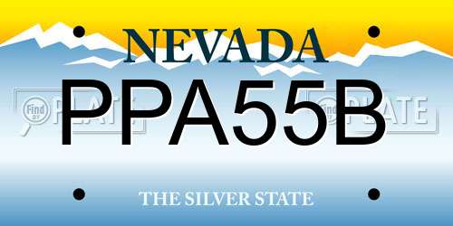 PPA55B Nevada License Plate