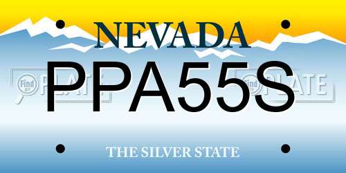 PPA55S Nevada License Plate