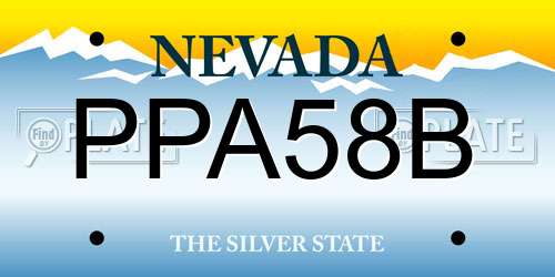 PPA58B Nevada License Plate