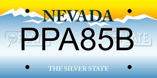 PPA85B Nevada License Plate