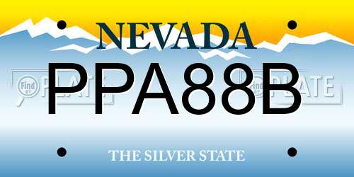 PPA88B Nevada License Plate