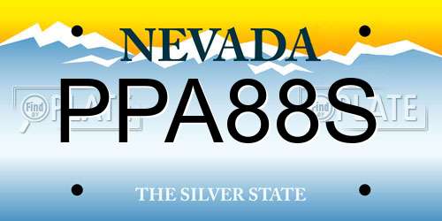 PPA88S Nevada License Plate