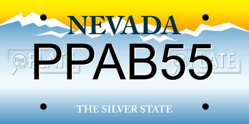 PPAB55 Nevada License Plate