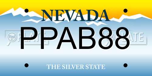 PPAB88 Nevada License Plate