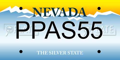 PPAS55 Nevada License Plate