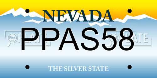PPAS58 Nevada License Plate