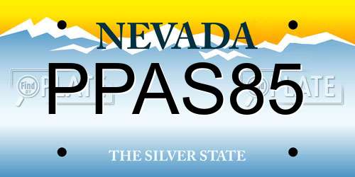 PPAS85 Nevada License Plate