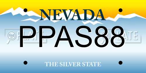 PPAS88 Nevada License Plate