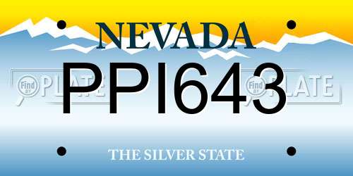 PPI643 Nevada License Plate