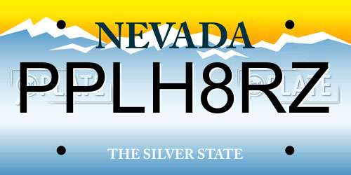 PPLH8RZ Nevada License Plate