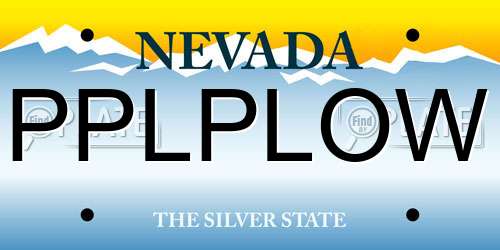 PPLPLOW Nevada License Plate