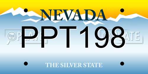 PPT198 Nevada License Plate