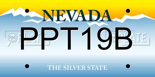PPT19B Nevada License Plate