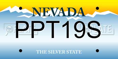 PPT19S Nevada License Plate