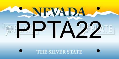 PPTA22 Nevada License Plate