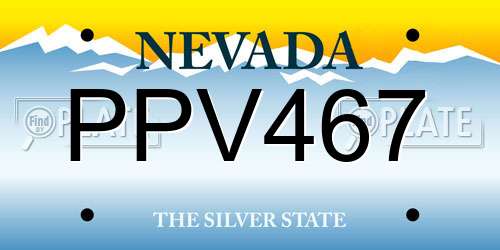 PPV467 Nevada License Plate