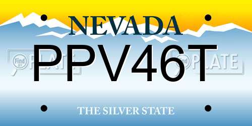 PPV46T Nevada License Plate