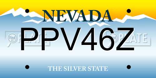 PPV46Z Nevada License Plate