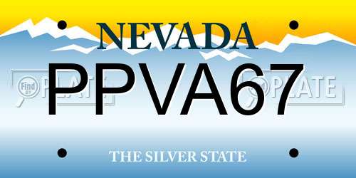 PPVA67 Nevada License Plate