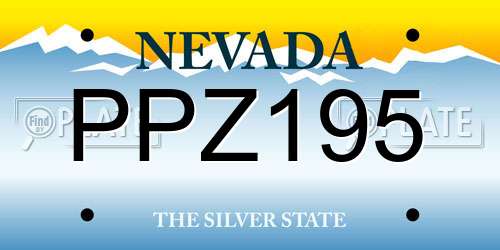 PPZ195 Nevada License Plate