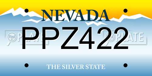 PPZ422 Nevada License Plate