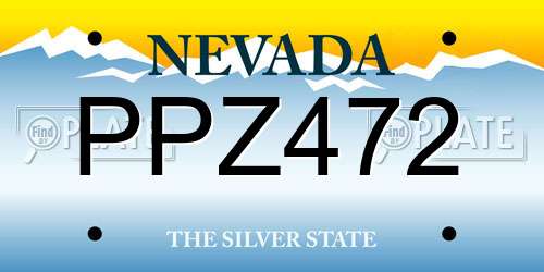 PPZ472 Nevada License Plate