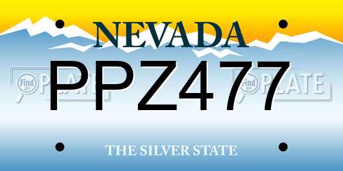 PPZ477 Nevada License Plate