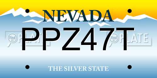 PPZ47T Nevada License Plate