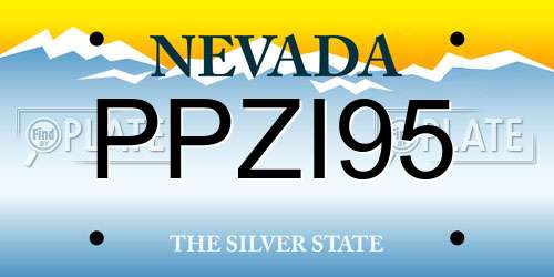 PPZI95 Nevada License Plate